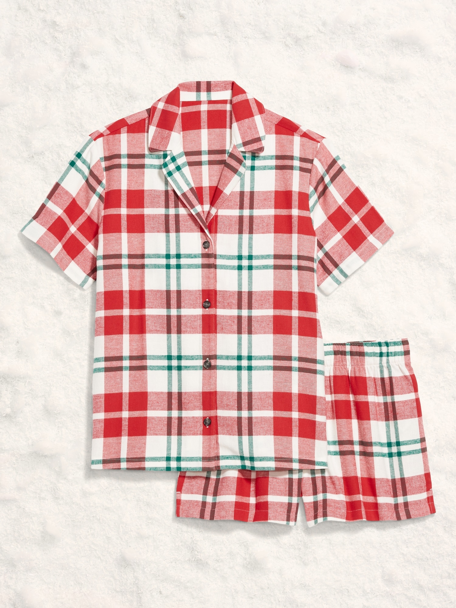 Plaid Flannel Pajama Short Set for Women
