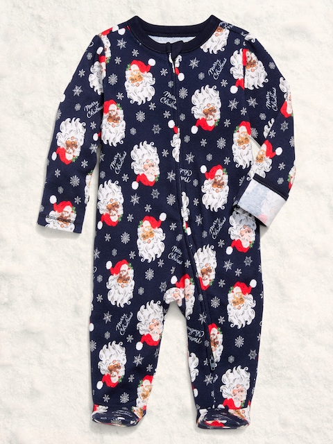 2-Way-Zip Sleep & Play Footed One-Piece for Baby - Jolly Santa (Match The Fam!)