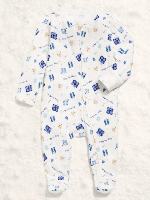 2-Way-Zip Sleep & Play Footed One-Piece for Baby - Hanukkah (Match The Fam!)