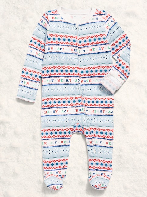 2-Way-Zip Sleep & Play Footed One-Piece for Baby - Festive Fairisle (Match The Fam!)