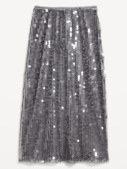High-Waisted Sequin Midi Pencil Skirt - image 3