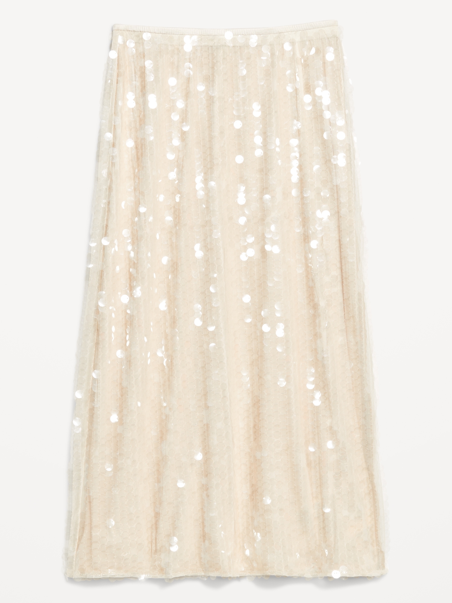 High-Waisted Sequin Midi Pencil Skirt