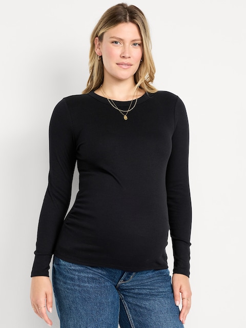 Maternity Snug Crew-Neck T-Shirt - Black Jack