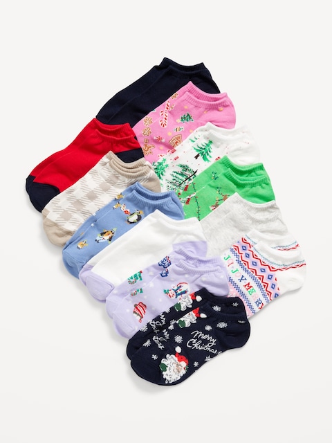 Ankle Socks 12-Pack For Women - Happy Holidays
