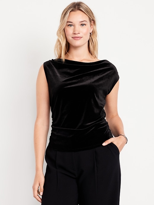 Image number 4 showing, Velvet Ruched Top