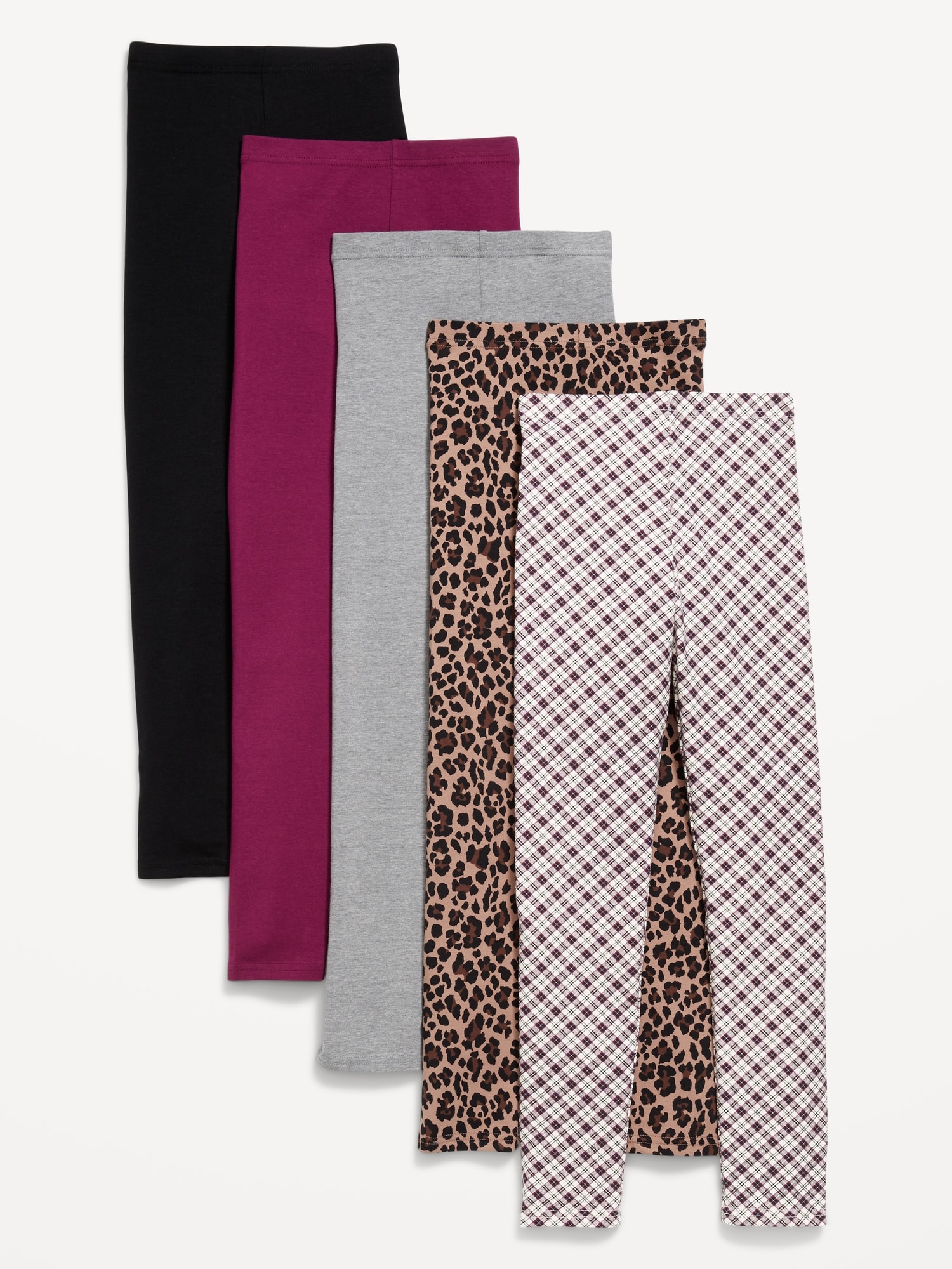 Full-Length Leggings 5-Pack for Girls