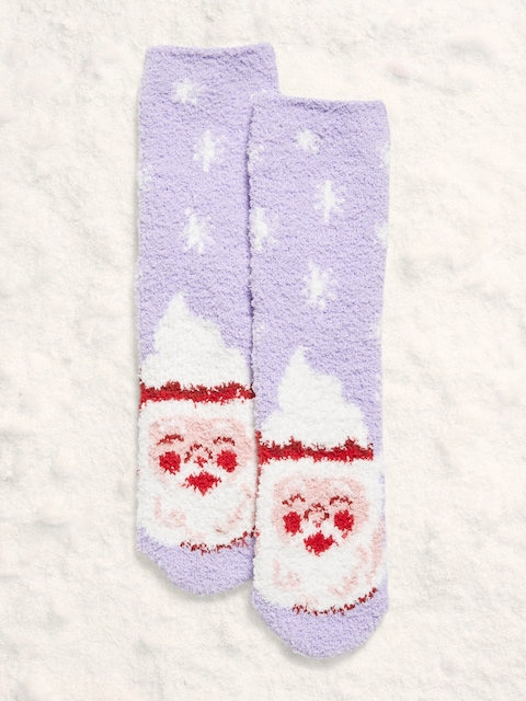 Cozy Crew Socks for Women - Purple Mugs