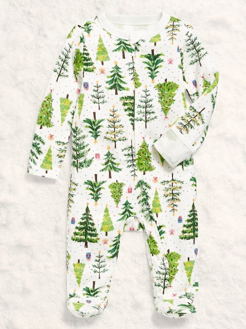 2-Way-Zip Sleep & Play Footed One-Piece for Baby - Christmas Tree (Match The Fam!)