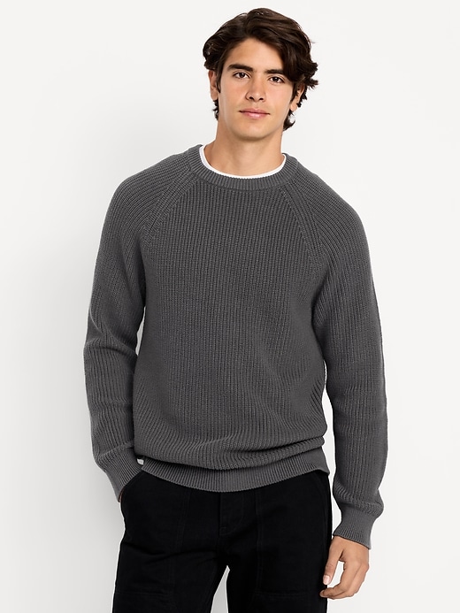 Image number 1 showing, Crew-Neck Shaker-Stitch Sweater