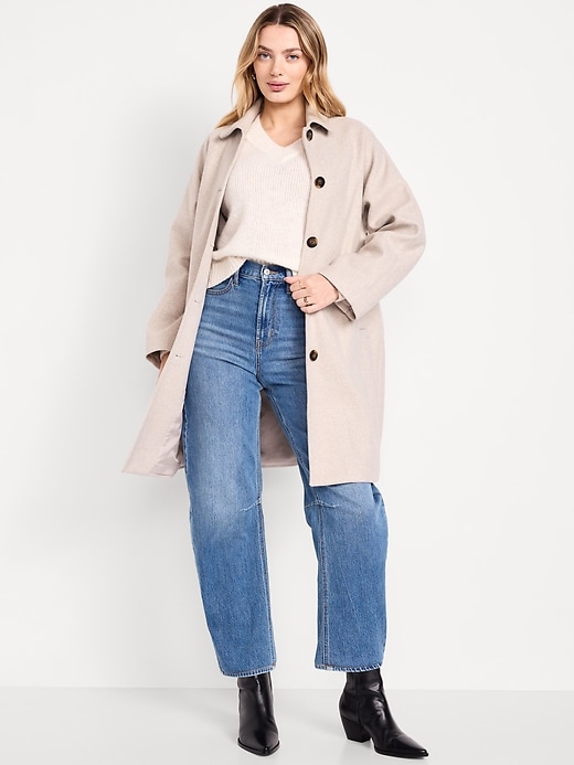 Image number 1 showing, Relaxed Button-Front Mac Coat
