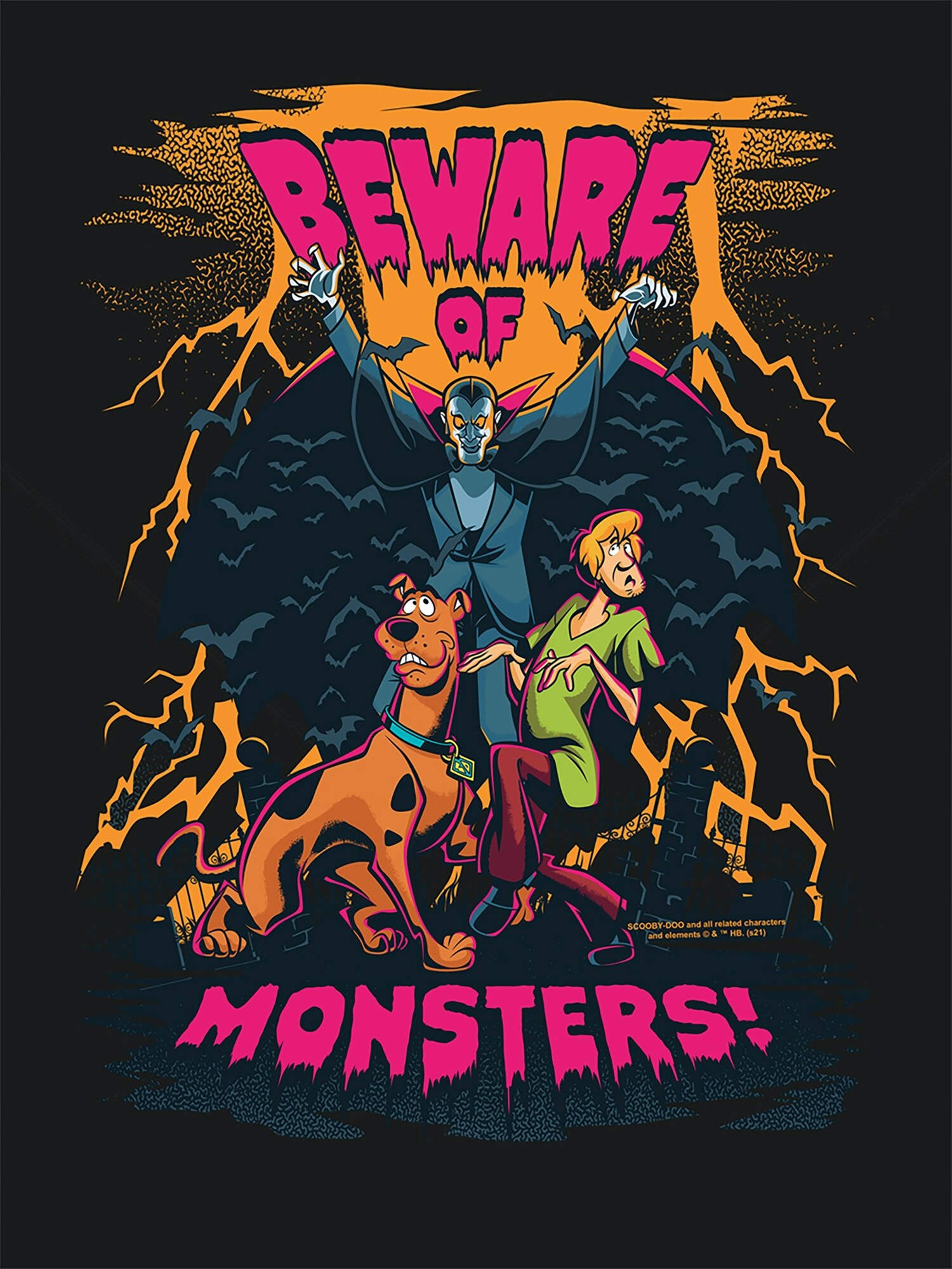 Детская футболка Old Navy Scooby Doo Shaggy Beware Of Monsters Graphic, цвет: Чёрный — фото 2