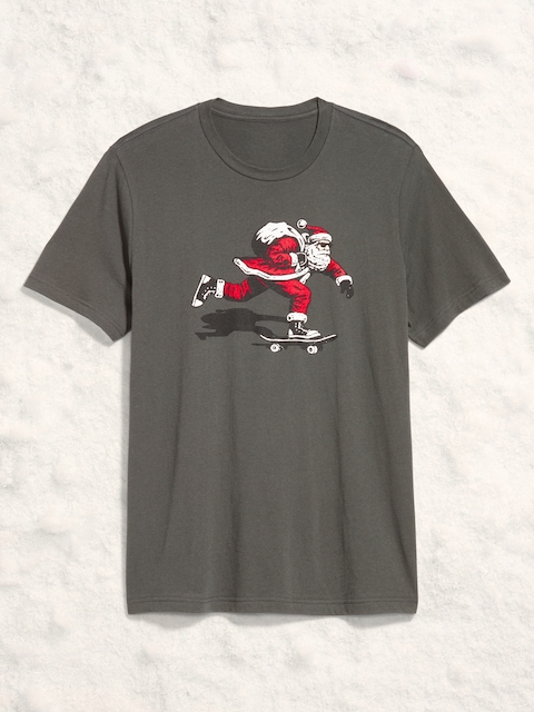 Holiday-Graphic T-Shirt - Skateboard Santa (Panther)