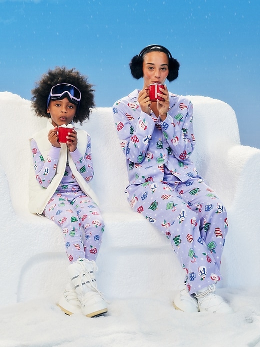 Image number 1 showing, Printed Flannel Pajama Pant Set for Women