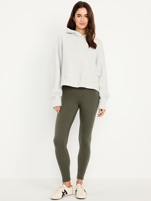 Image number 1 showing, High-Waisted Fleece-Lined Leggings 3-Pack