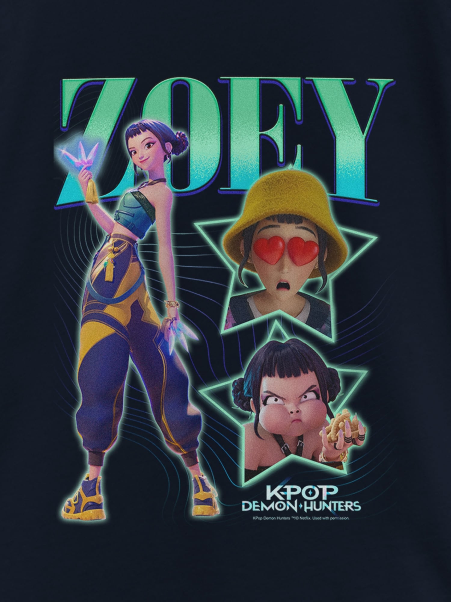 K-Pop Demon Hunters Y2K Zoey Graphic T-Shirt for Girls