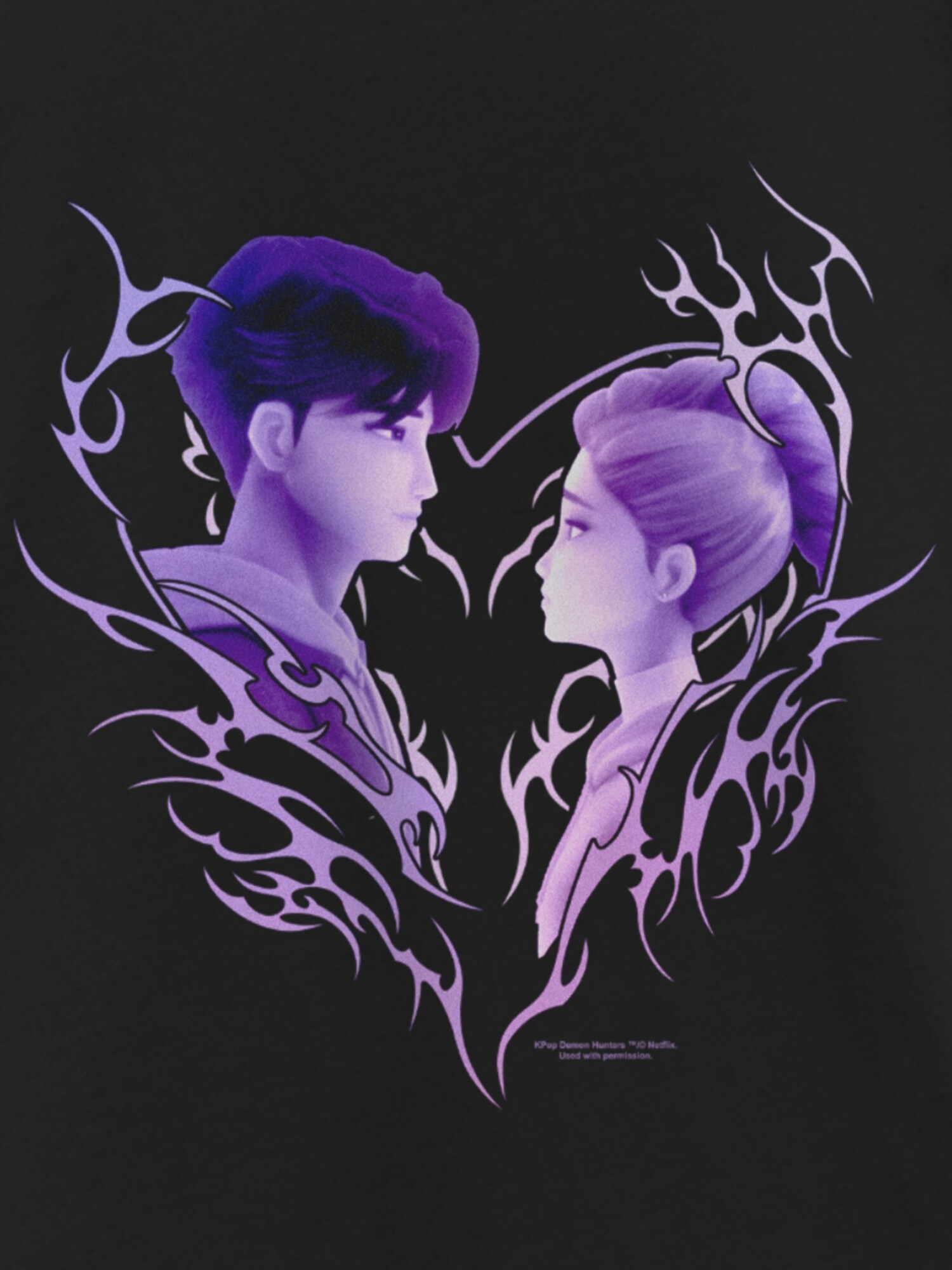 Футболка Old Navy K-Pop Demon Hunters Braille Heart Strings Graphic T-Shirt для девочек, цвет: Чёрный — фото 2