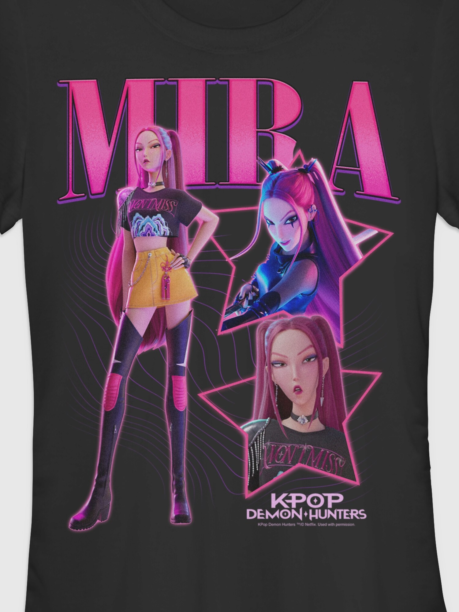 Женская футболка Old Navy K-Pop Demon Hunters Y2K Mira Graphic, цвет: Чёрный — фото 2