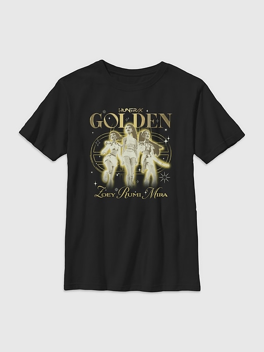Image number 1 showing, K-Pop Demon Hunters Huntrix Golden Trio Graphic T-Shirt for Kids