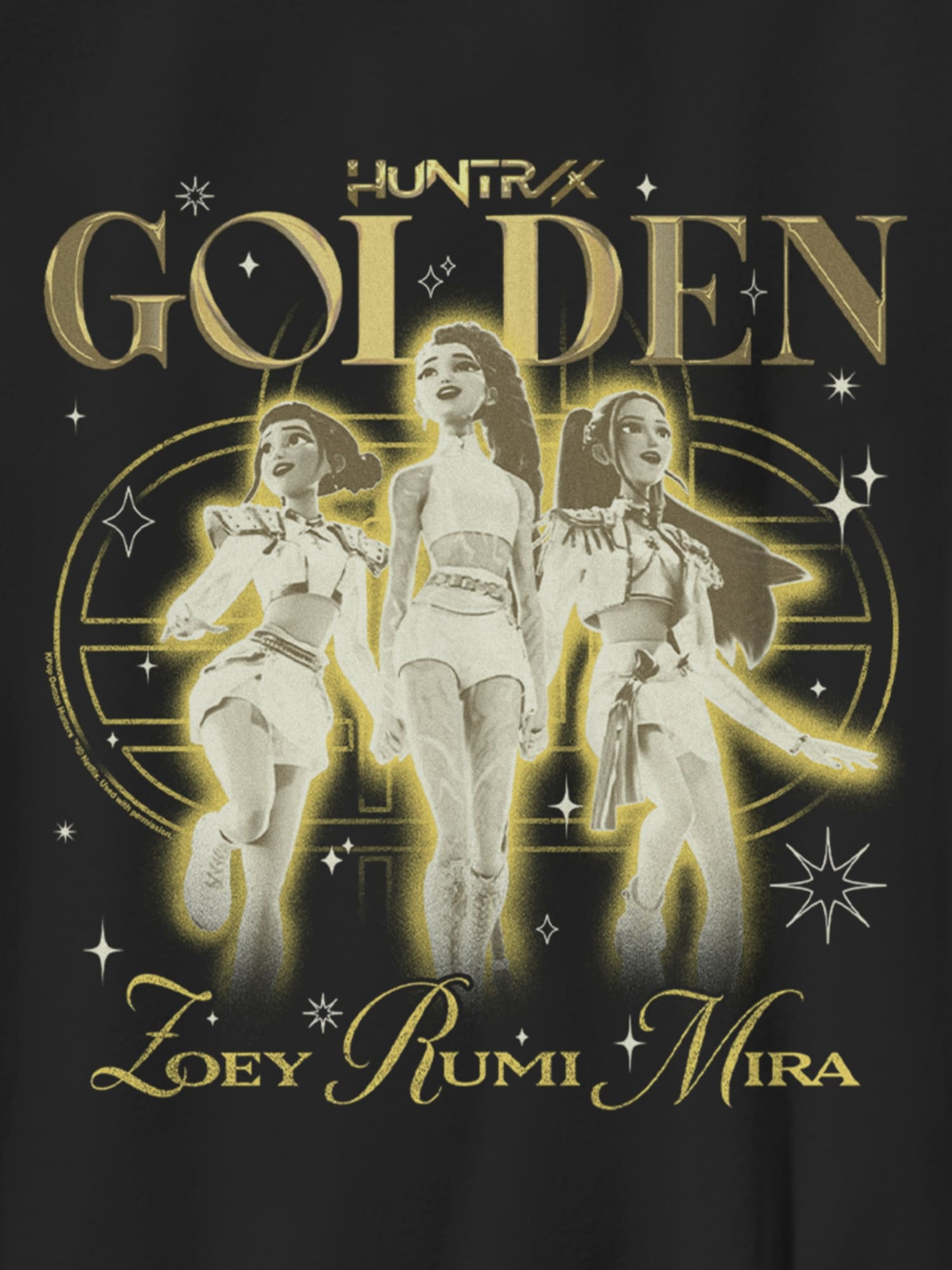 K-Pop Demon Hunters Huntrix Golden Trio Graphic T-Shirt for Kids