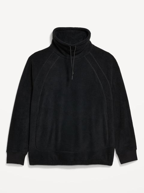 Funnel Neck Microfleece Pullover - Black Jack