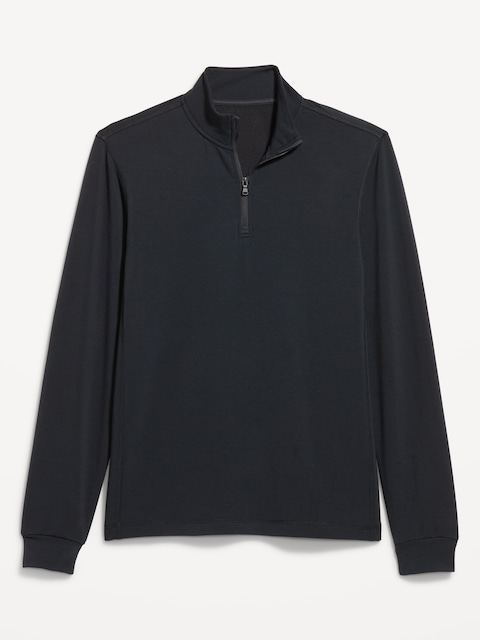 Recharge Knit Quarter-Zip Pullover - Light Black Heather
