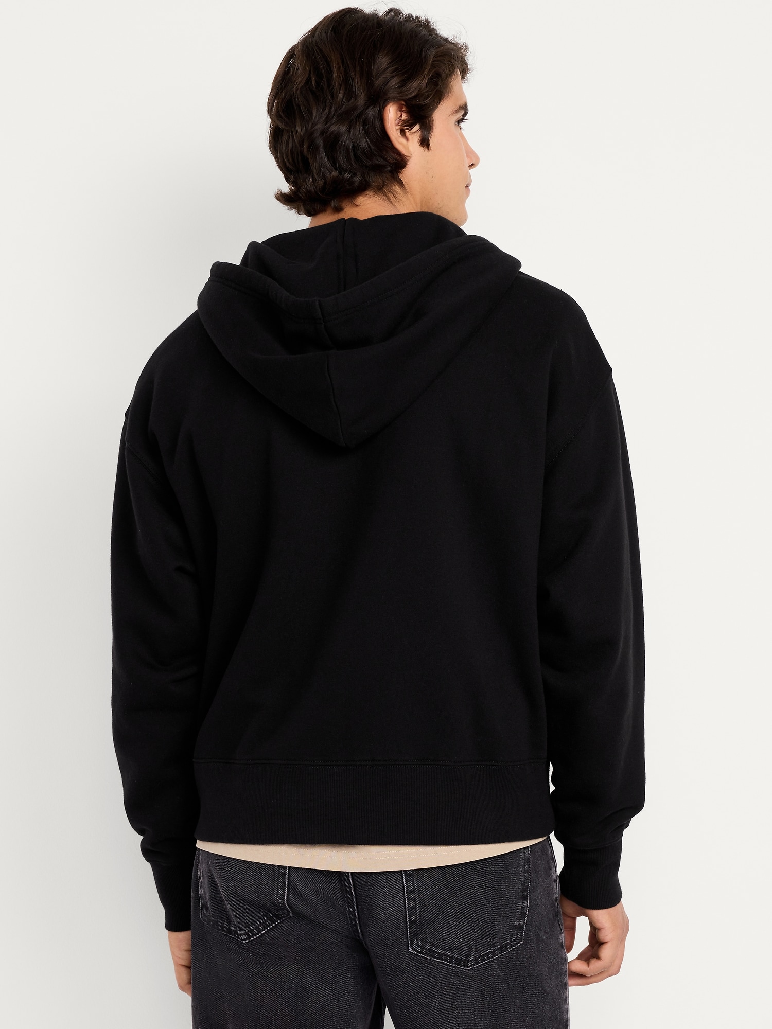 Cropped Rotation Oversized Zip Hoodie
