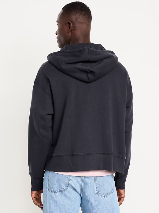 Cropped Rotation Oversized Zip Hoodie