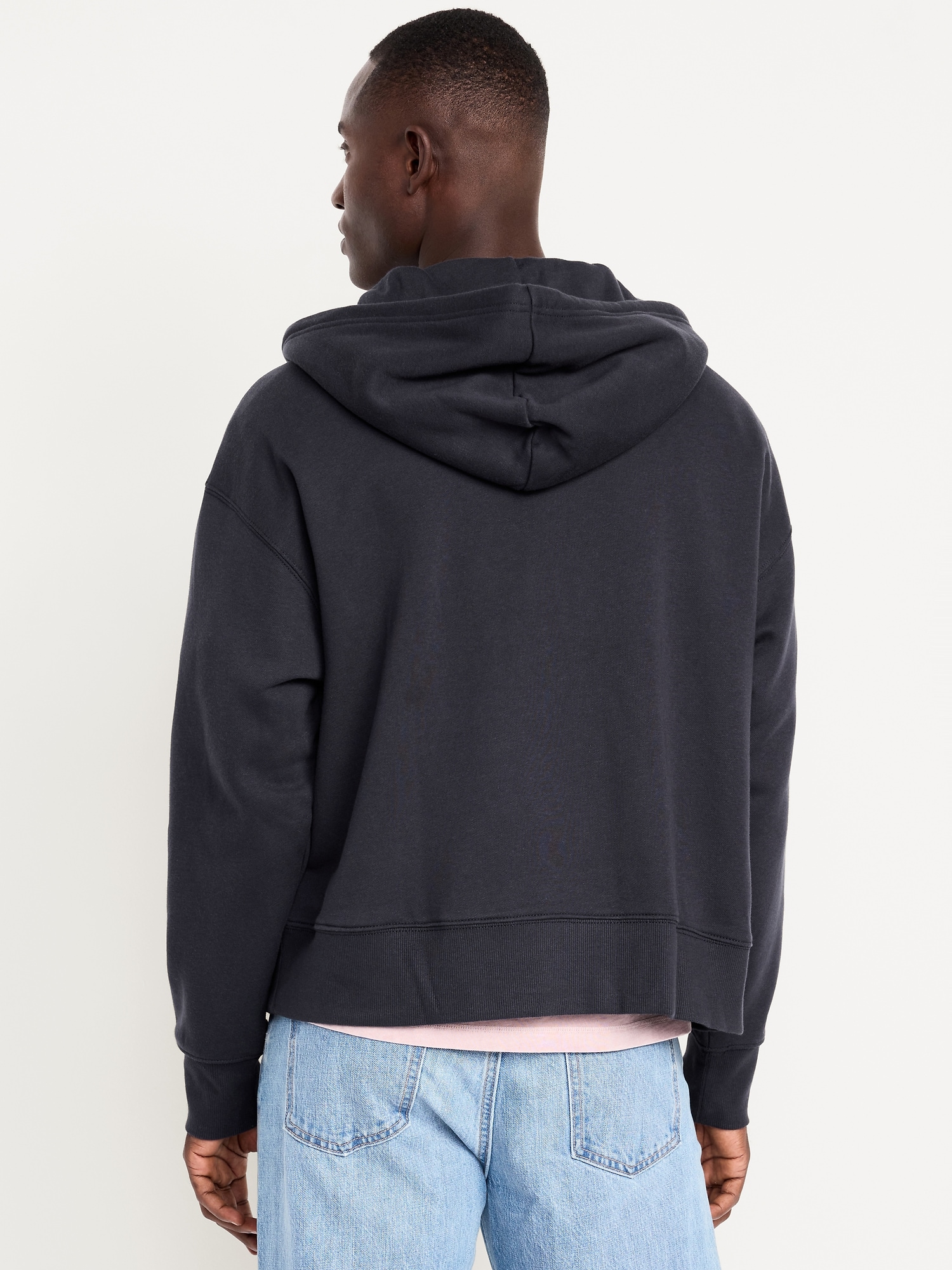 Cropped Rotation Oversized Zip Hoodie