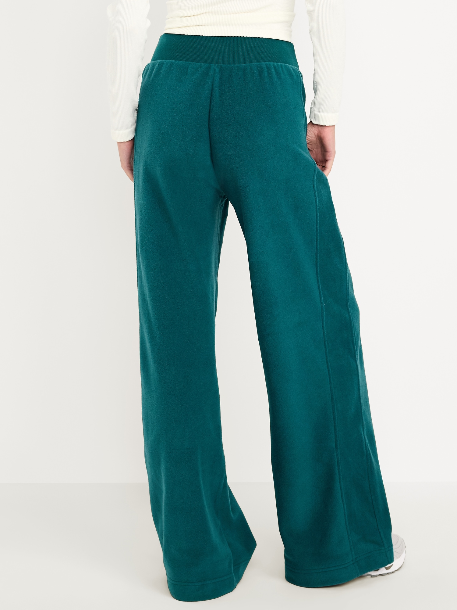 Extra High-Waisted Microfleece Wide-Leg Pants
