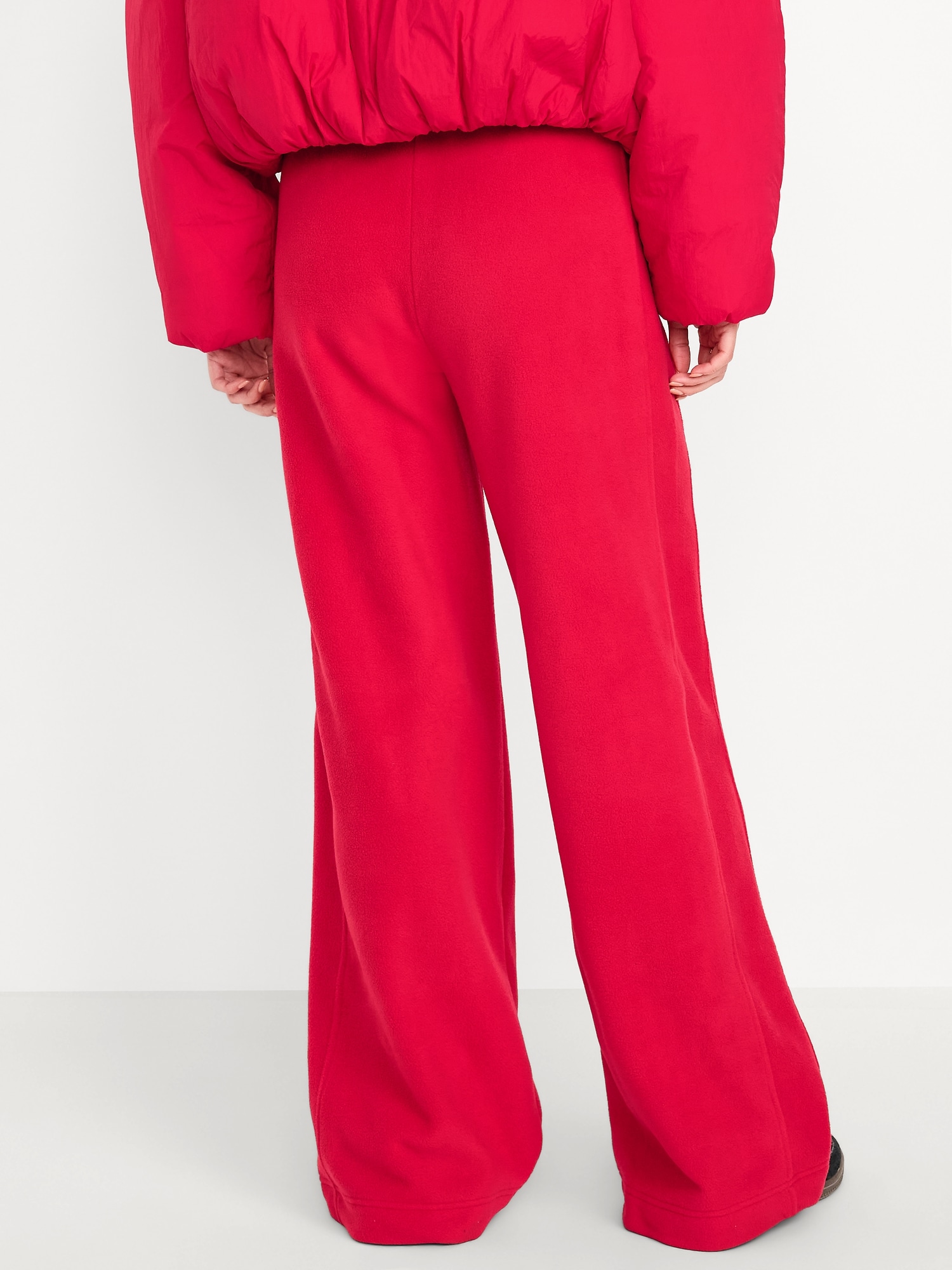 Extra High-Waisted Microfleece Wide-Leg Pants
