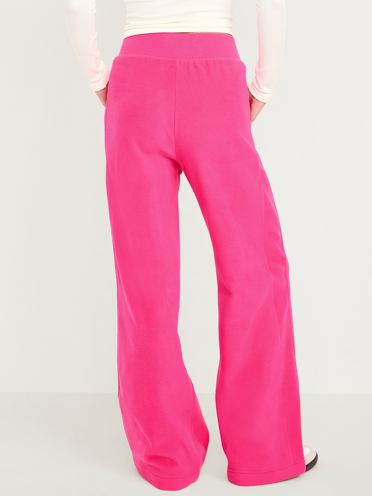 Extra High-Waisted Microfleece Wide-Leg Pants
