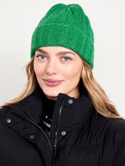 Chunky Beanie for Women - Green Mangrove
