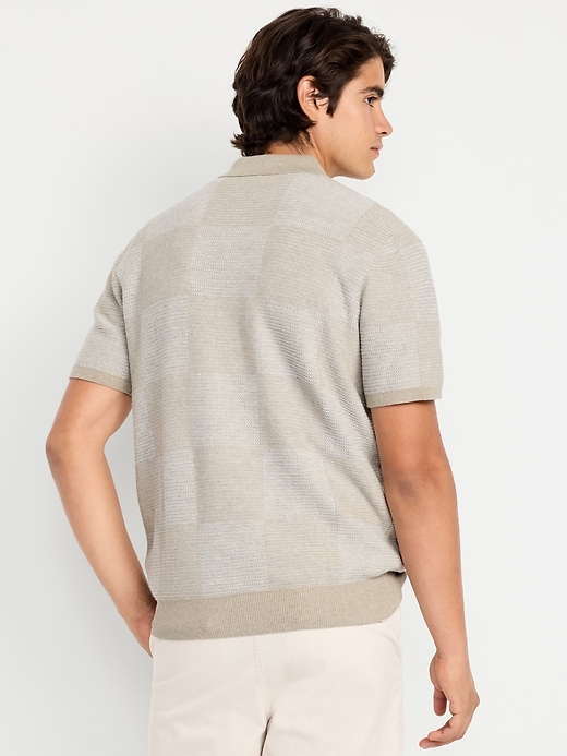Image number 2 showing, Quarter-Zip Check Polo Sweater