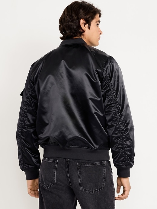 Image number 2 showing, Satin Zip Utility Bomber Jacket
