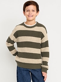 Image number 1 showing, Loose Striped Crew-Neck Sweater for Boys