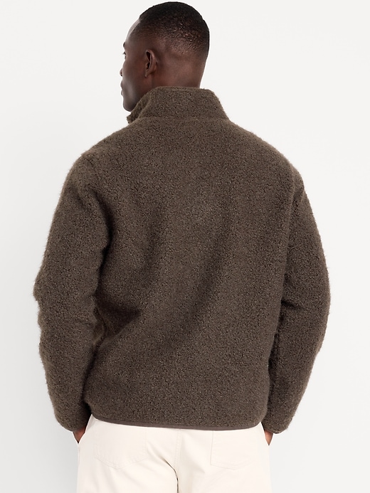 Image number 2 showing, Loose Bouclé Sherpa Quarter-Zip Pullover