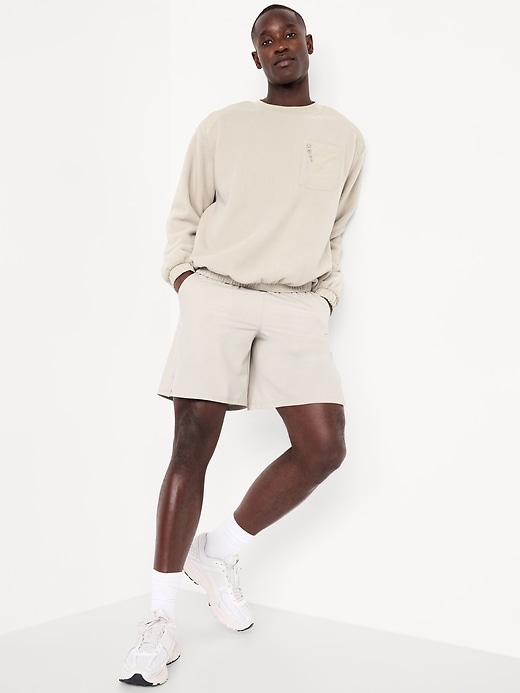 Image number 3 showing, Oversized Microfleece Utility Pocket Crew-Neck