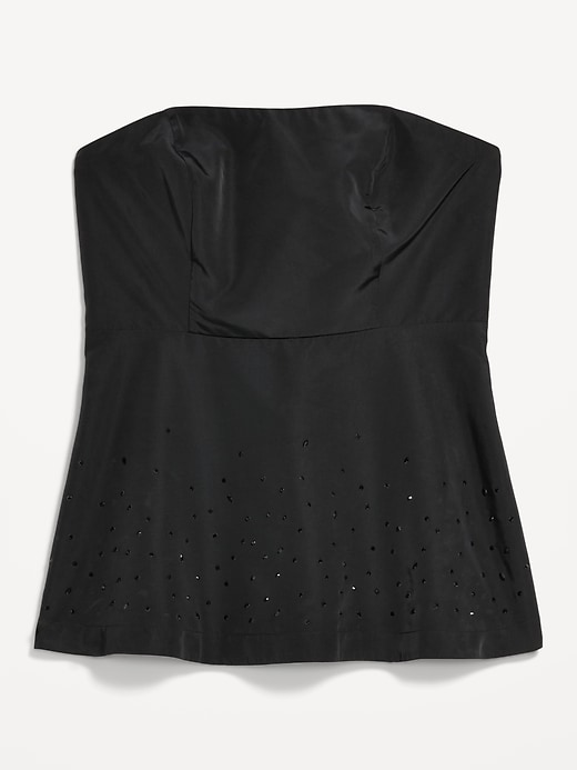 Image number 9 showing, Beaded Taffeta Peplum Tube Top