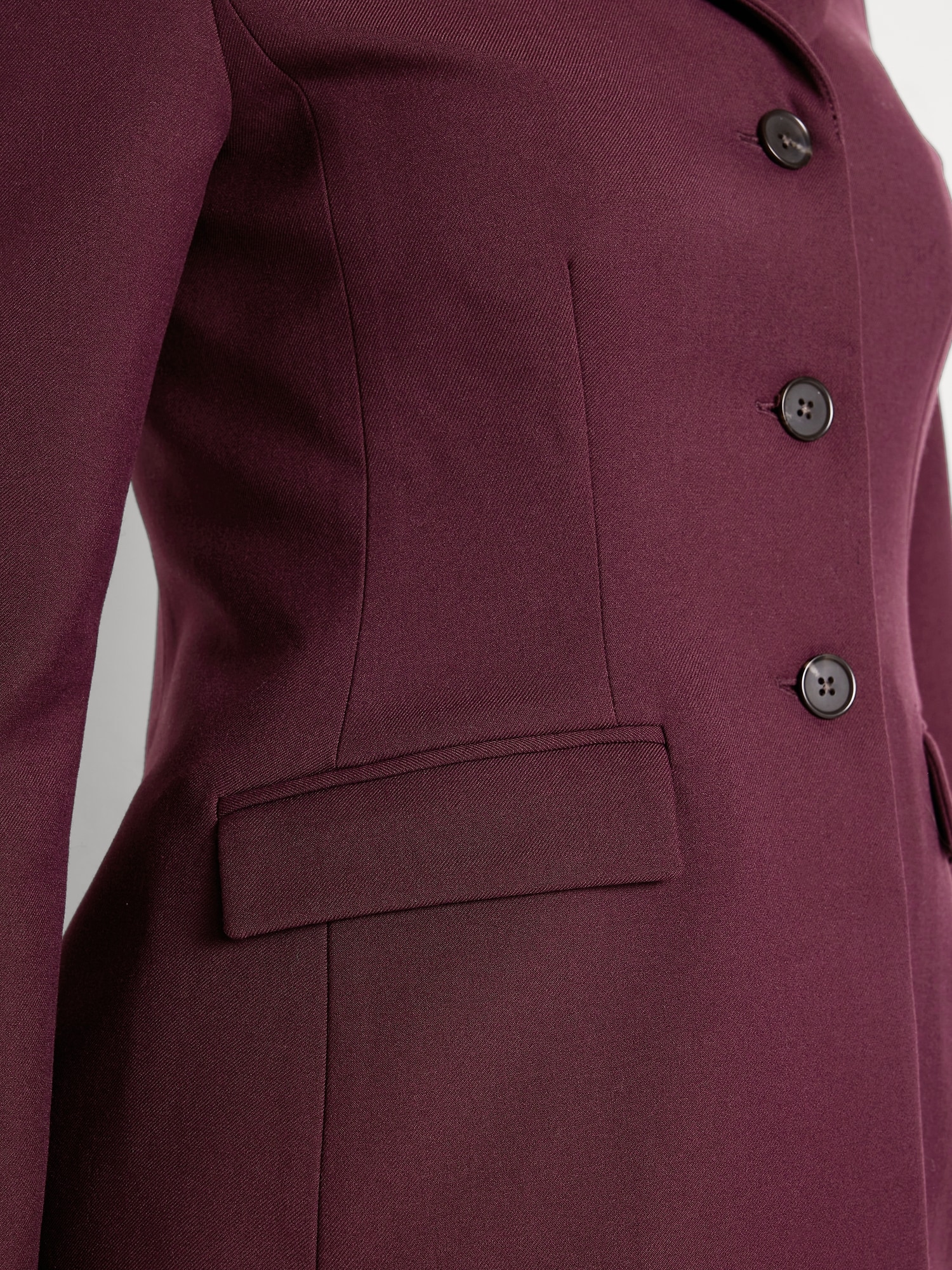 Fitted Button-Front Blazer