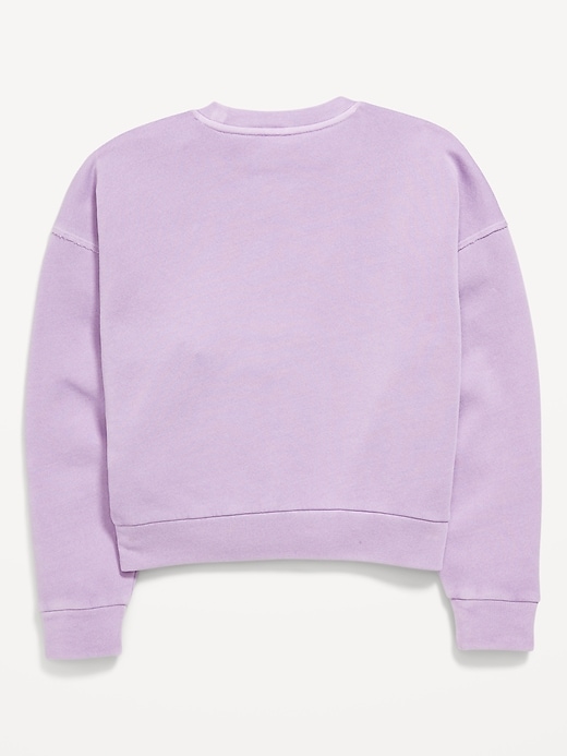 Washed Crew-Neck Sweatshirt for Girls