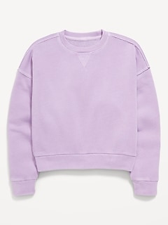 Washed Crew-Neck Sweatshirt for Girls