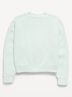Washed Crew-Neck Sweatshirt for Girls