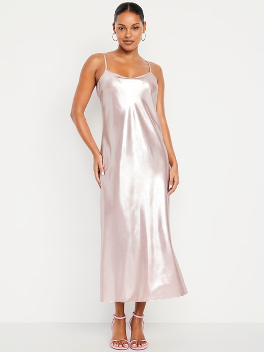 Image number 1 showing, Shine Satin Maxi Dress
