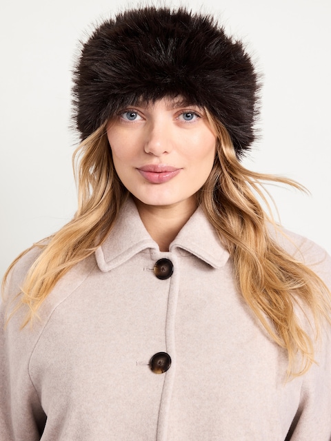 Faux-Fur Headband - Black Coffee