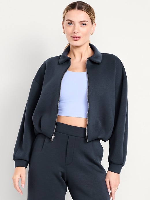 Image number 1 showing, Bounce Fleece Oversized Bomber Jacket