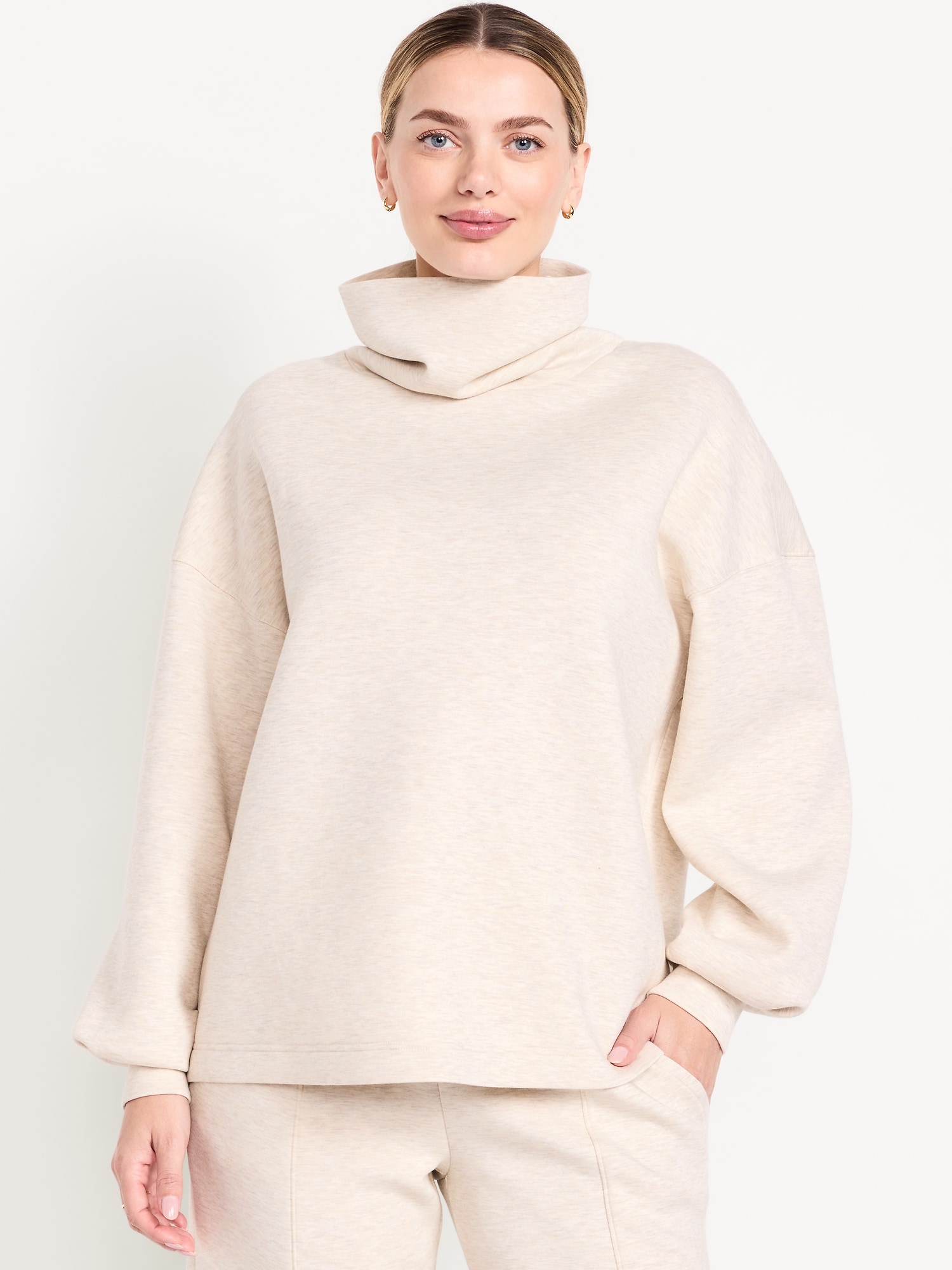 GAP Fit Womens 1/4 Zip Shirt Blue Long Sleeve Stretch Mock Neck...