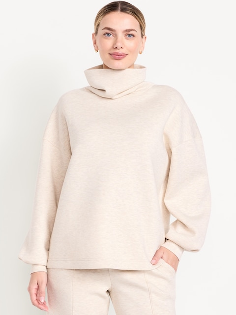 Bounce Fleece Funnel Neck Tunic - Oatmeal Heather