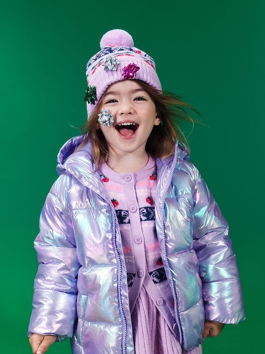 Shiny Puffer Jacket for Toddler Girls