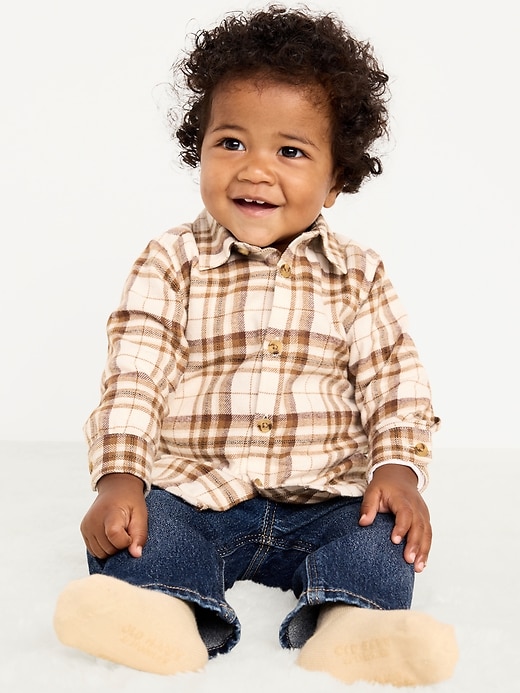 Long-Sleeve Flannel Shirt for Baby