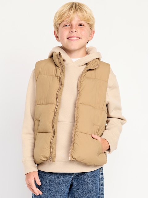 Water-Resistant Quilted Puffer Vest for Boys - Acacia